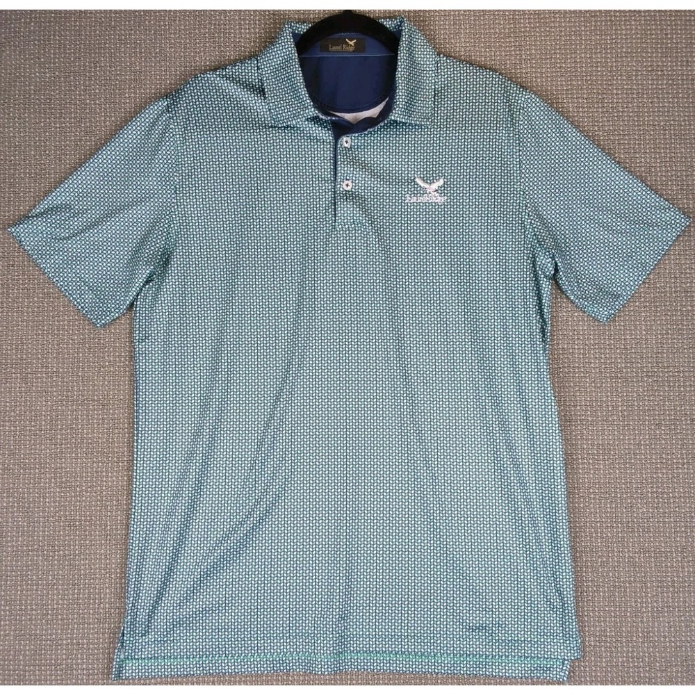 Laurel Ridge Country Club Men's Golf Polo Shirt Green Geometric Size M